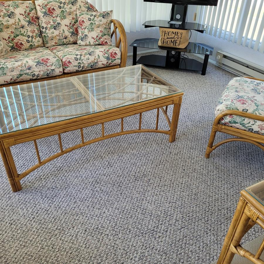 Rattan Living Room Seating Set with Glass Top Tables alt 3