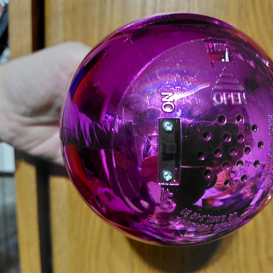 Purple Smiley Face Decorative Ball with Eyes alt 3